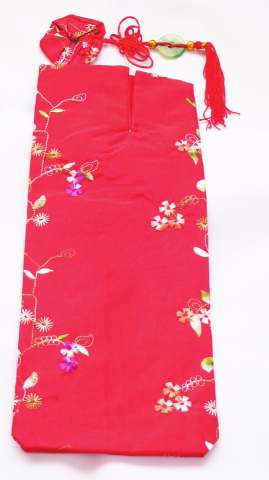 Wine Bottle Silk Bag - Red